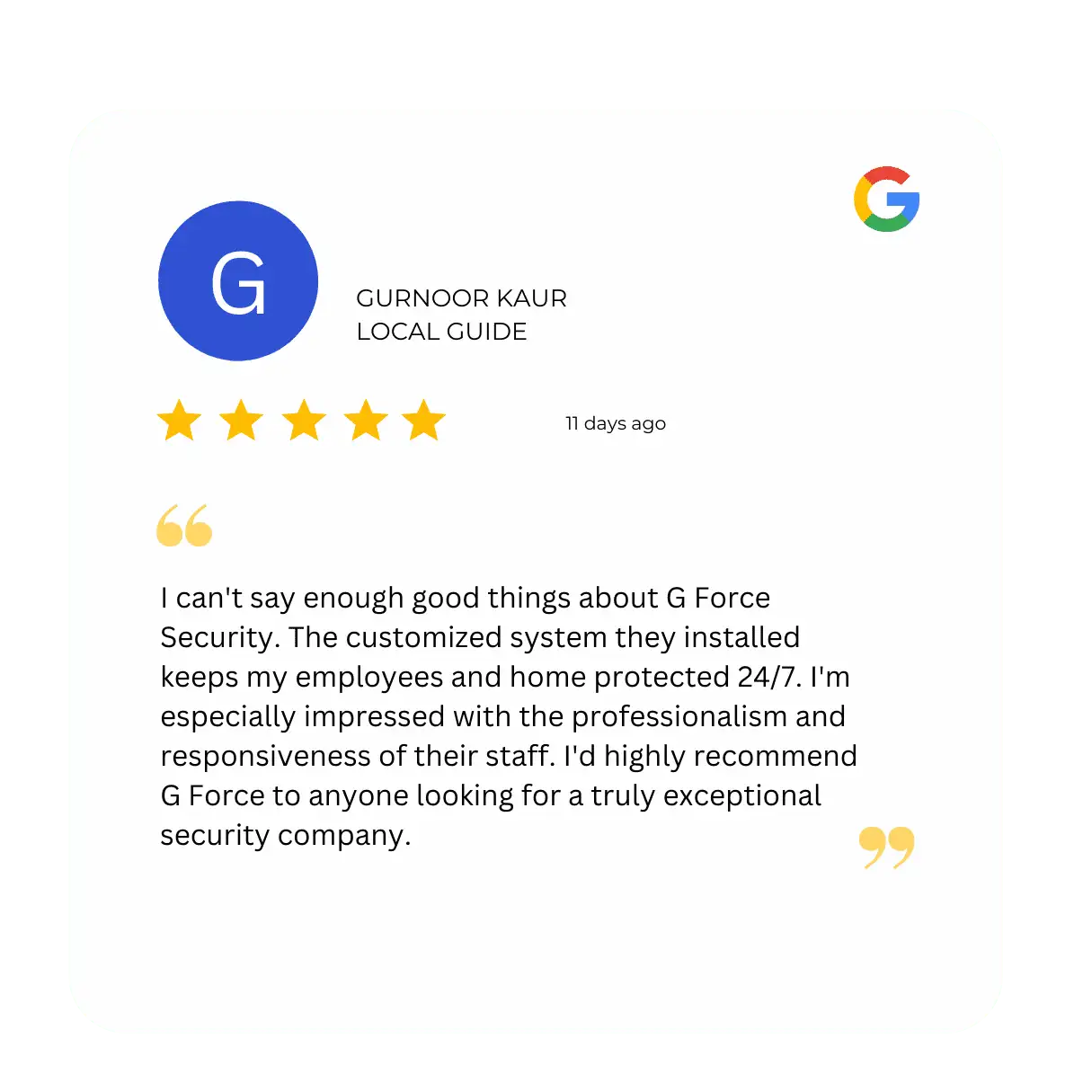 G-force-Security-customer-review-alarm-installation